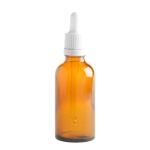 Dropper Bottles, Amber, White Lids