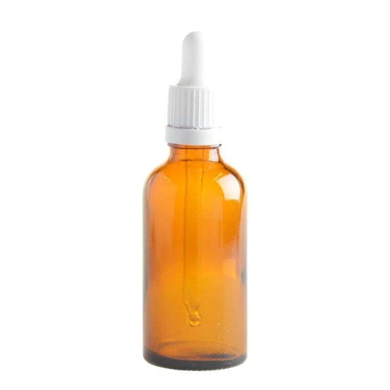 Dropper Bottles, Amber, White Lids