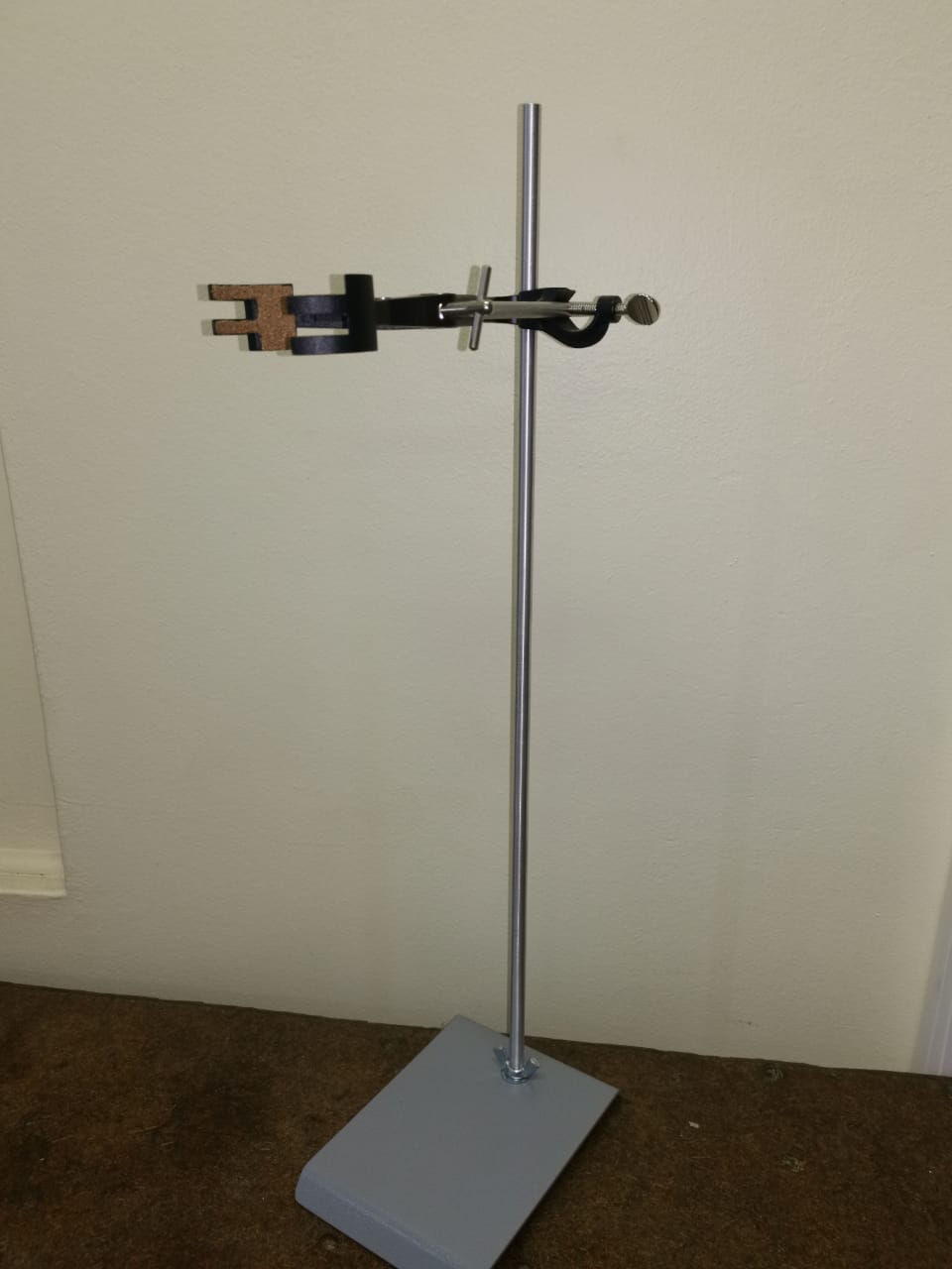 Complete Retort Stand (Base + Rod+4Prong Retort Clamp+Bosshead) Blue/Grey*